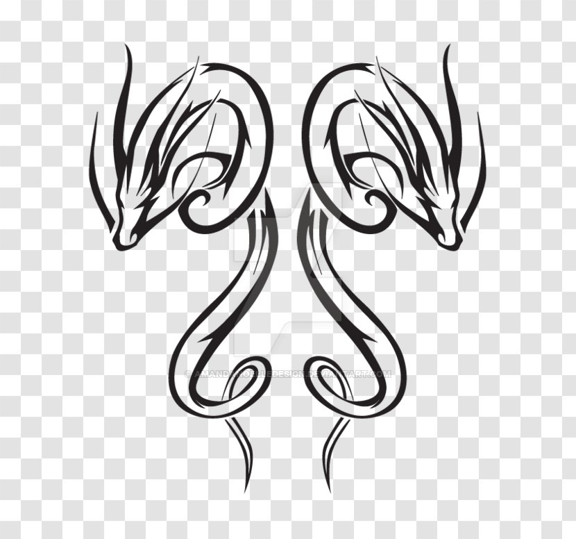 Drawing Tattoo Japanese Dragon Griffin Neck Transparent Png