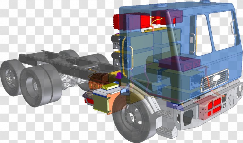 Battery Electric Vehicle Car Motor Garbage Truck - Side View Transparent PNG