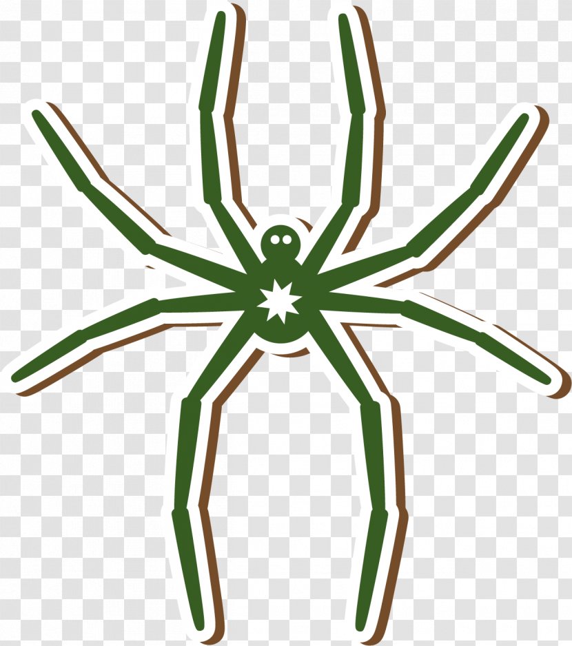 Spider Clip Art - Plant Stem - Vector Transparent PNG