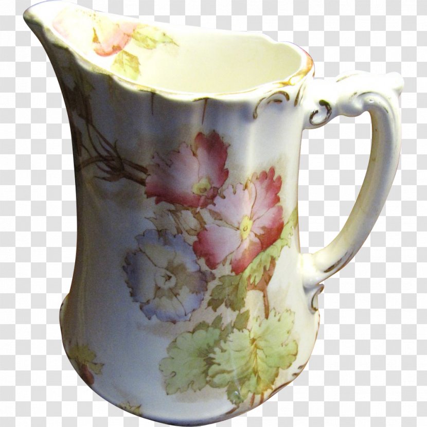 Mug Saucer Coffee Cup Ceramic Pitcher - Hand-painted Flowers Decorated Transparent PNG