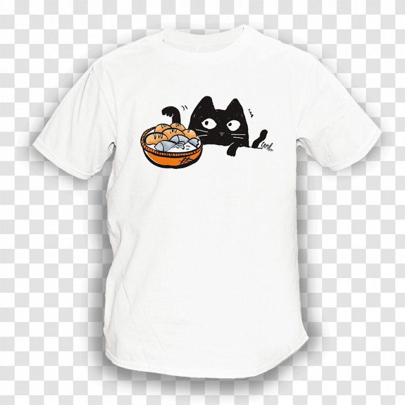 T-shirt Sleeve Animal Font - White - Cat Eat Transparent PNG