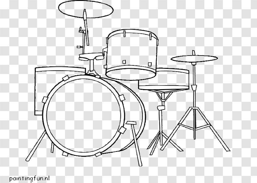 Coloring Book Snare Drums Djembe - Frame Transparent PNG