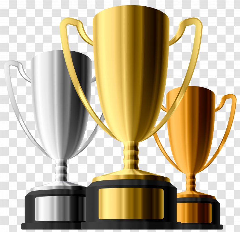 Trophy Champion Cup Medal - Gold Silver Bronze Trophies Clipart Transparent PNG