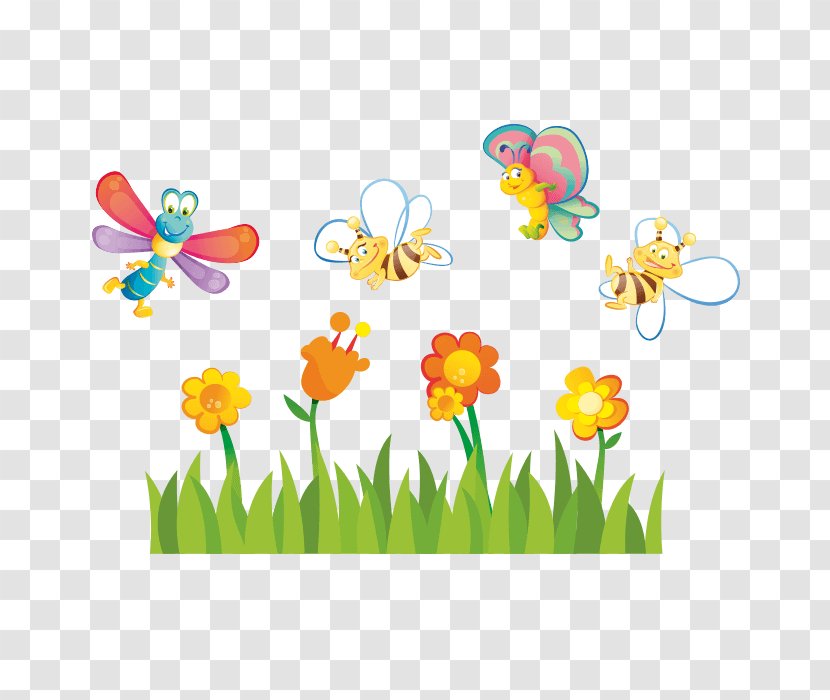 Butterfly Sticker Flower Furniture Insect - Wall - Bee Theme Transparent PNG
