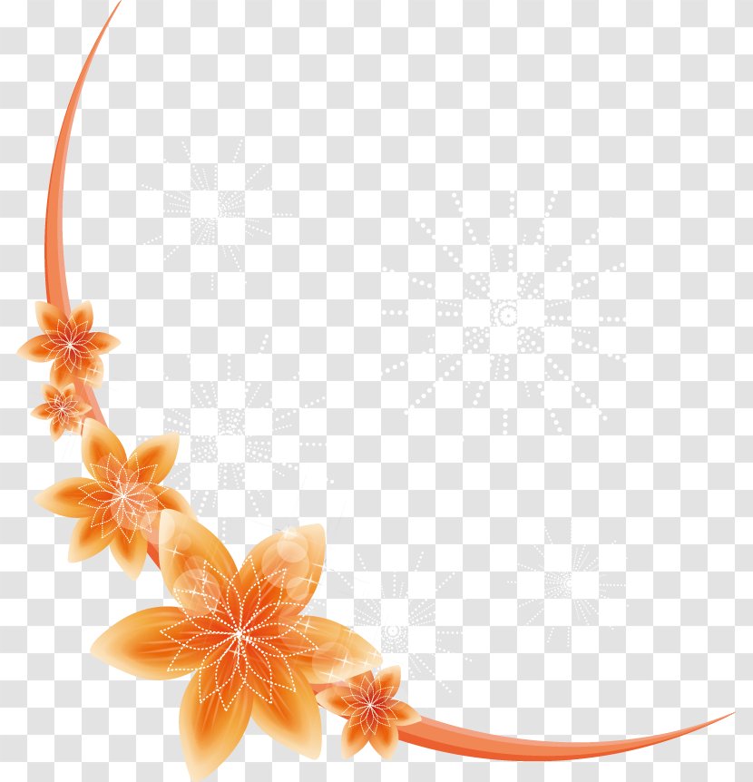 Circle Wallpaper - Orange - Semicircular Flower Pattern Vector Transparent PNG
