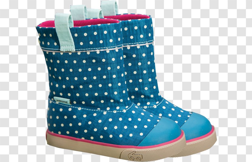 Polka Dot Snow Boot Shoe Walking - Blue Transparent PNG