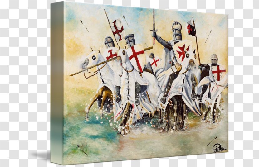 Oil Painting Knights Templar Art - Canvas Transparent PNG
