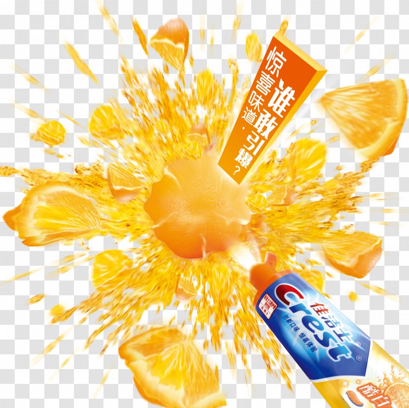 Orange Juice Vegetarian Cuisine Fruit - Crest Toothpaste Transparent PNG