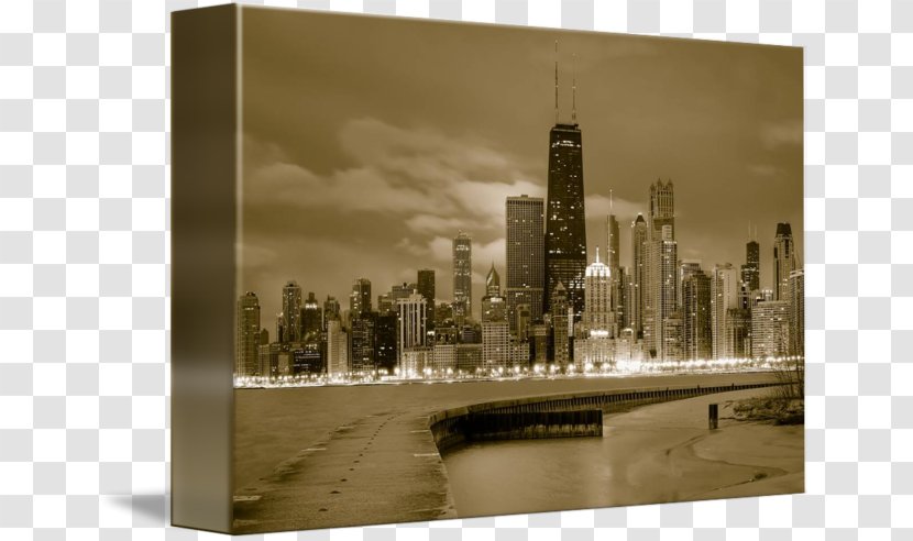 Skyline Gallery Wrap Print X-Press Canvas Art - Metropolis - Chicago Transparent PNG