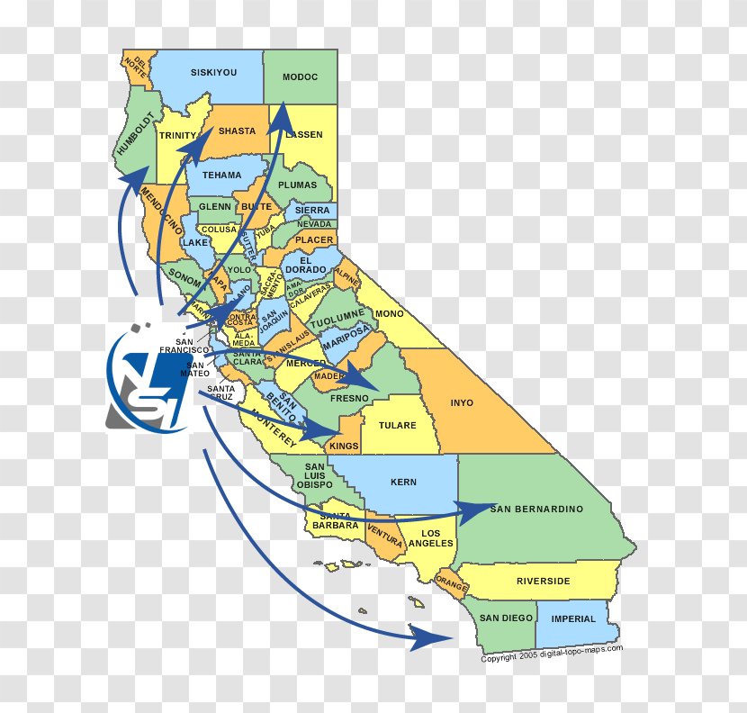 Merced California Emergency Medical Services Authority Stockton ABB Group Map - Need Transparent PNG