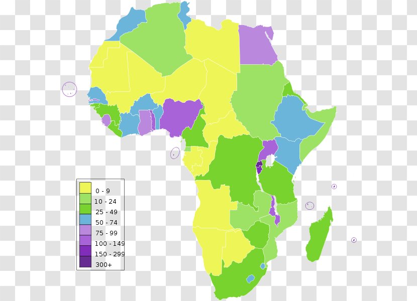 South Africa Guinea Sub-Saharan Map Population Density - Subsaharan Transparent PNG