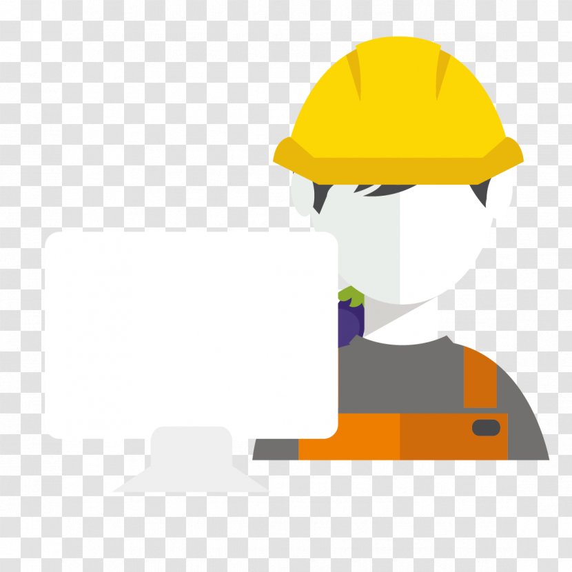 Information Architecture Laborer - Orange - Vector Workers And Computer Transparent PNG