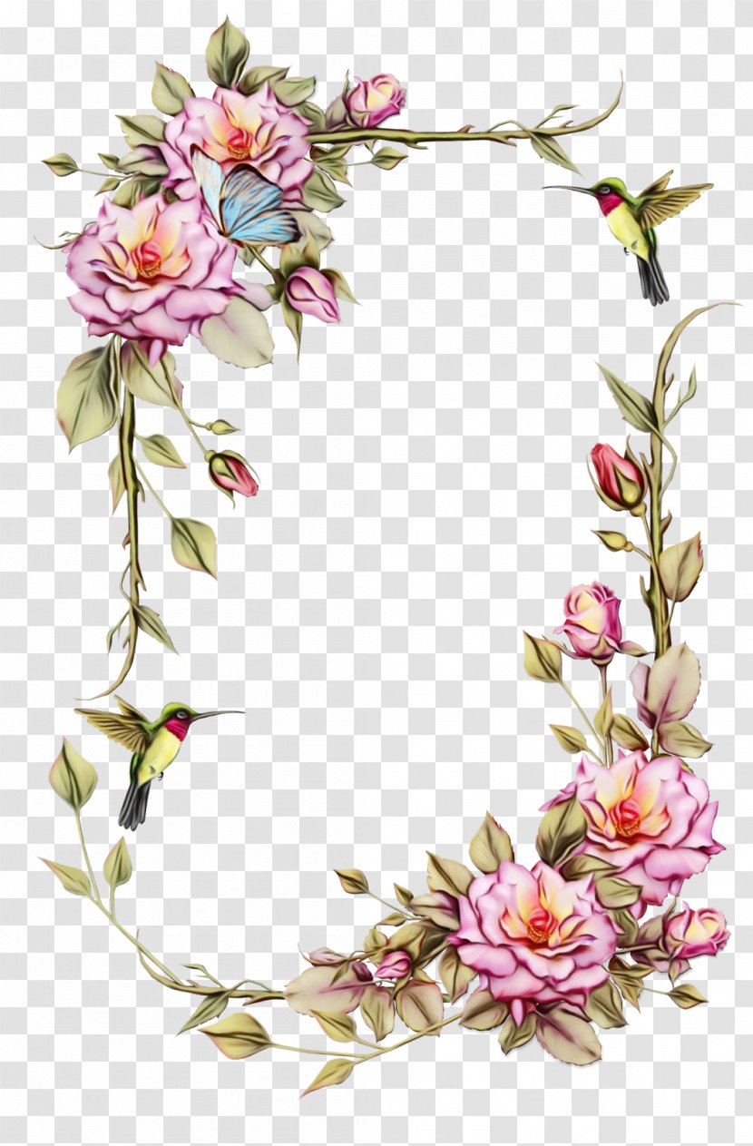 Picture Frames Flower Frame Clip Art Floral Design - Plant - Watercolor ...