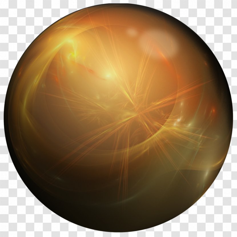 Sphere Three-dimensional Space Clip Art - Crystal Ball - Gold Circle Transparent PNG