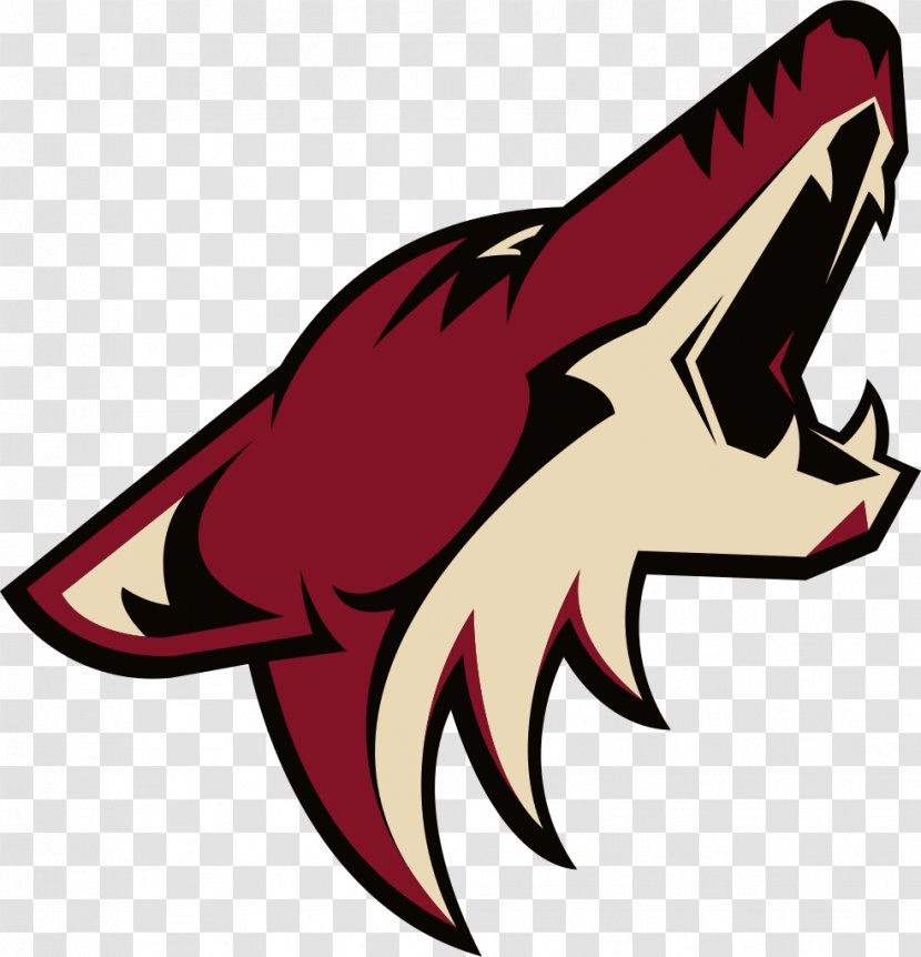 Arizona Coyotes National Hockey League Ice Gila River Arena Anaheim Ducks - Red - Angry Shark Vector Transparent PNG