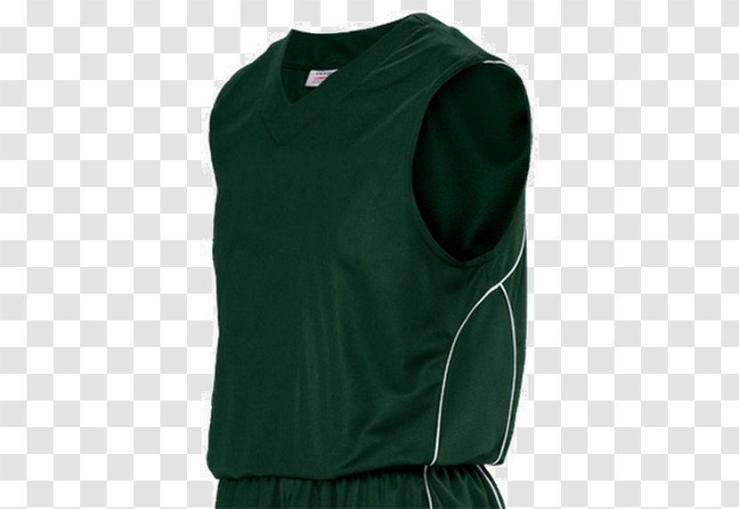 Sleeveless Shirt Shoulder Green Gilets - Basketball Uniform Transparent PNG