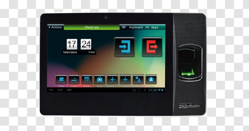 ZBM - Electronic Device - זד.בי.אם מערכות אבטחה ותקשורת Zkteco Android Biometric ClockBroadcasting Transparent PNG