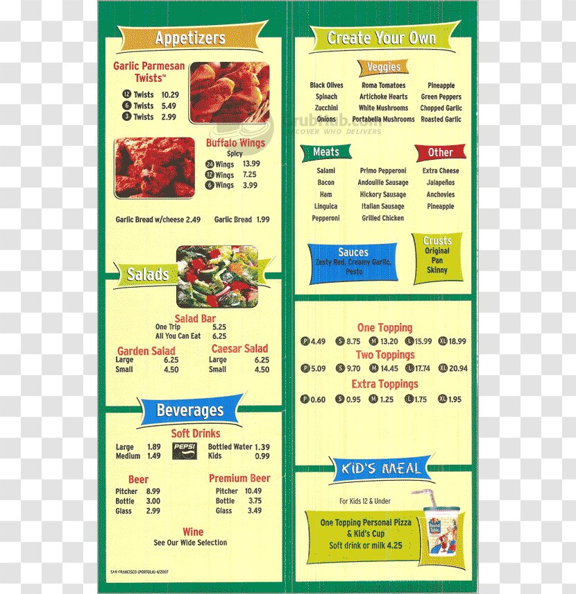 Round Table Pizza Menu Delivery Food - Text Transparent PNG