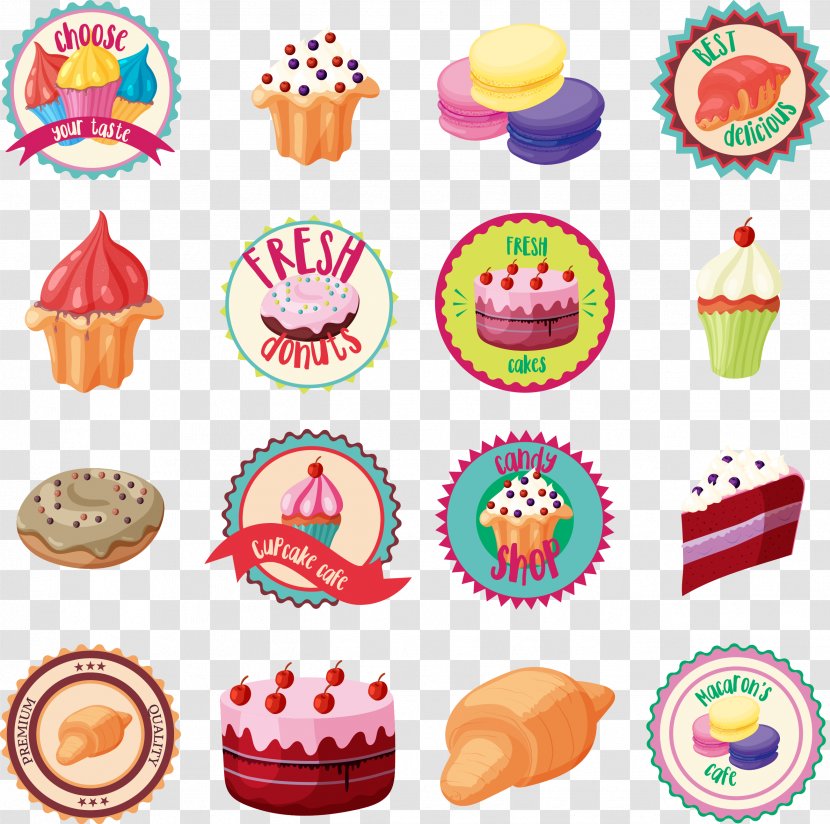 Confectionery Cartoon Candy Illustration - A Variety Of Exquisite Cake Dessert Tag Transparent PNG