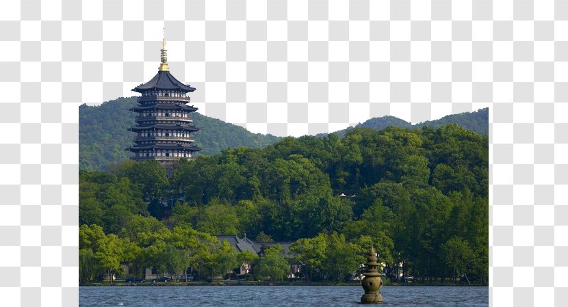 West Lake Three Pools Mirroring The Moon Leifeng Pagoda Loch - Overlooks Transparent PNG