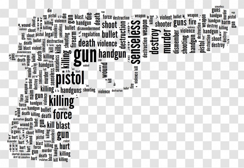 Gun Control Pistol Word Violence - Frame - Stereo Words Transparent PNG