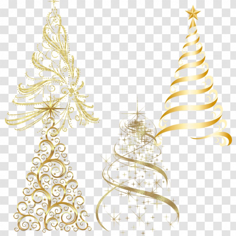 Christmas Tree Ornament Candle - Creative Simple Golden Transparent PNG