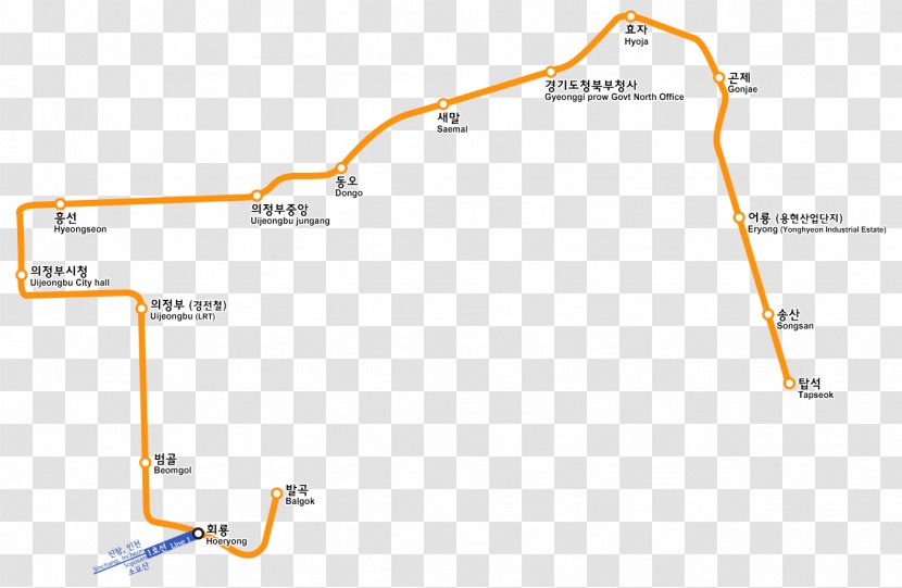 U Line Rapid Transit Map Medium-capacity Rail System Uijeongbu - Land Lot - 0 2 1 Transparent PNG
