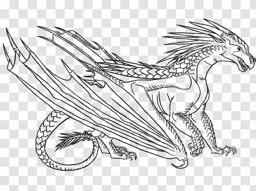 Wings Of Fire Dragon Coloring Book - Drago Asiatico - Cartoon Transparent PNG