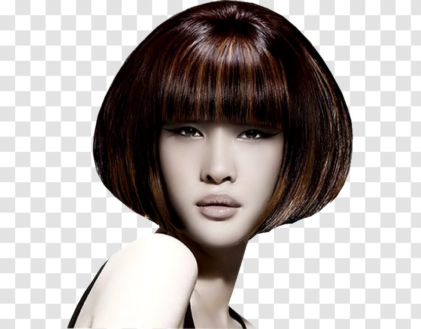 Layered Hair Bob Cut Coloring Hairstyle Bangs - Beauty Transparent PNG