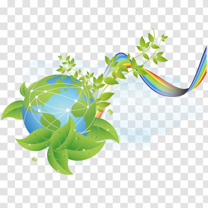 Earth Icon - Sky - Creative Green Ribbon Transparent PNG