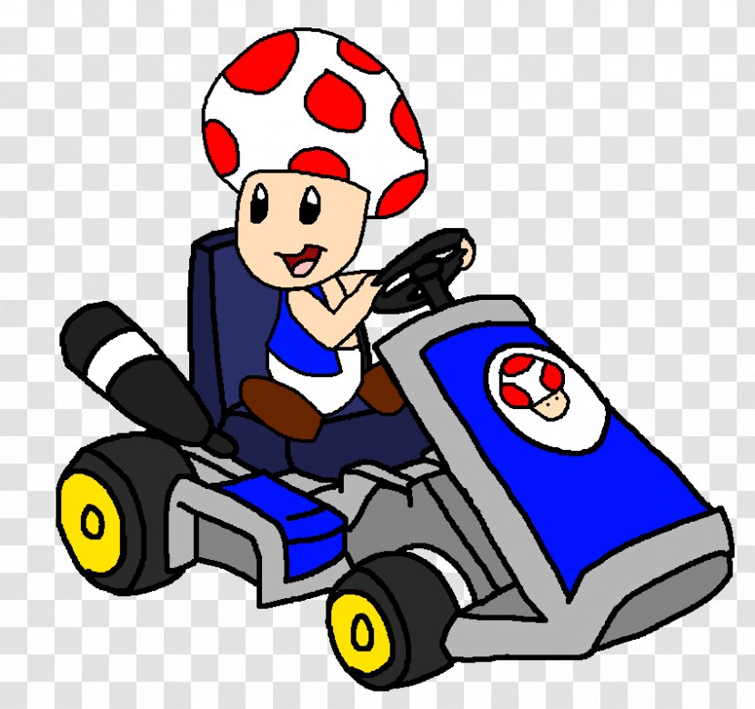 Mario Kart: Double Dash Kart 7 Wii 64 8 Deluxe - Super - Toad Black And White Transparent PNG