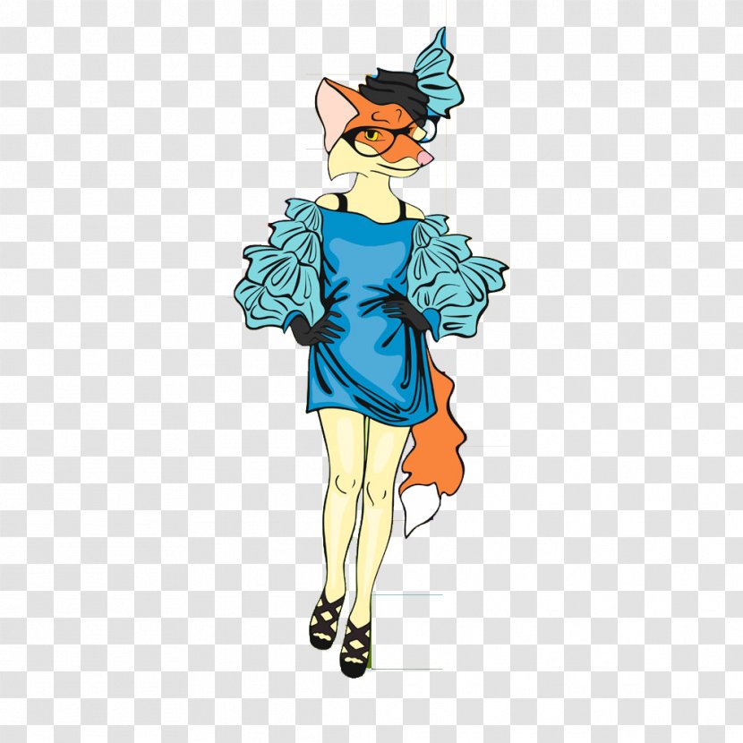 Fox Animal - Heart - Dress Wear Beautiful Transparent PNG