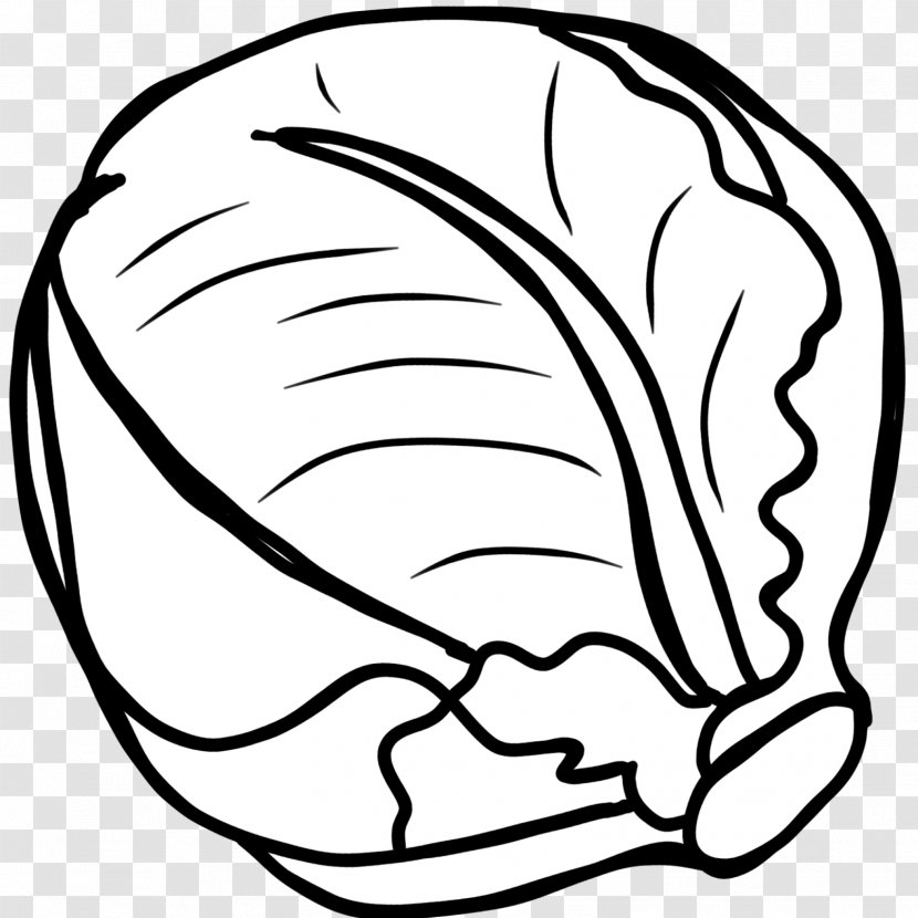 Red Cabbage Vegetable Black And White Clip Art - Face Transparent PNG