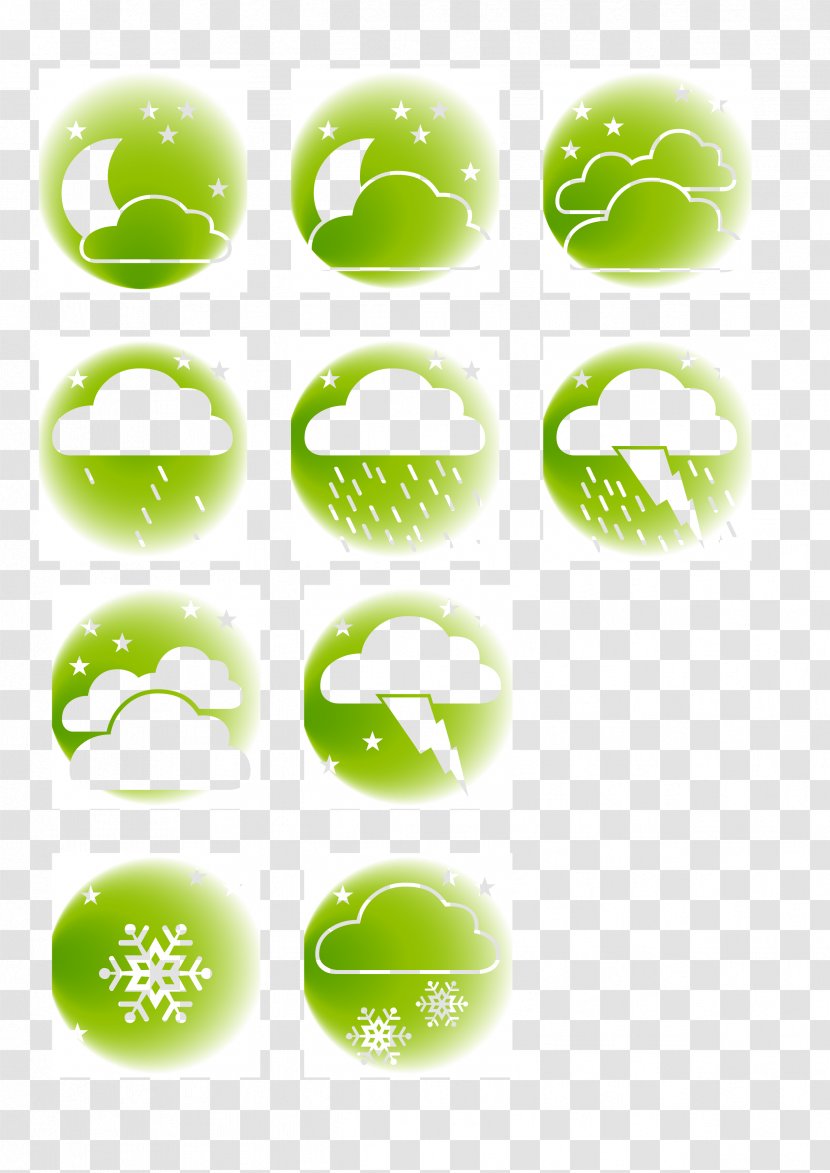 Weather Forecasting Cloudburst Icon - Green Transparent PNG
