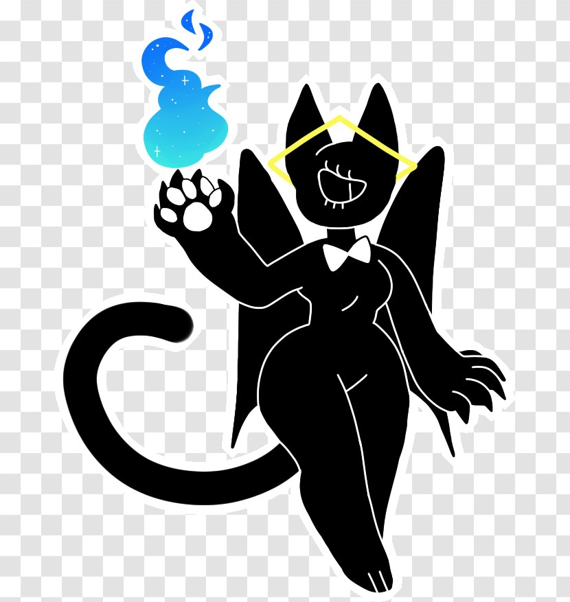 Cat Cartoon Silhouette Clip Art - Black Transparent PNG