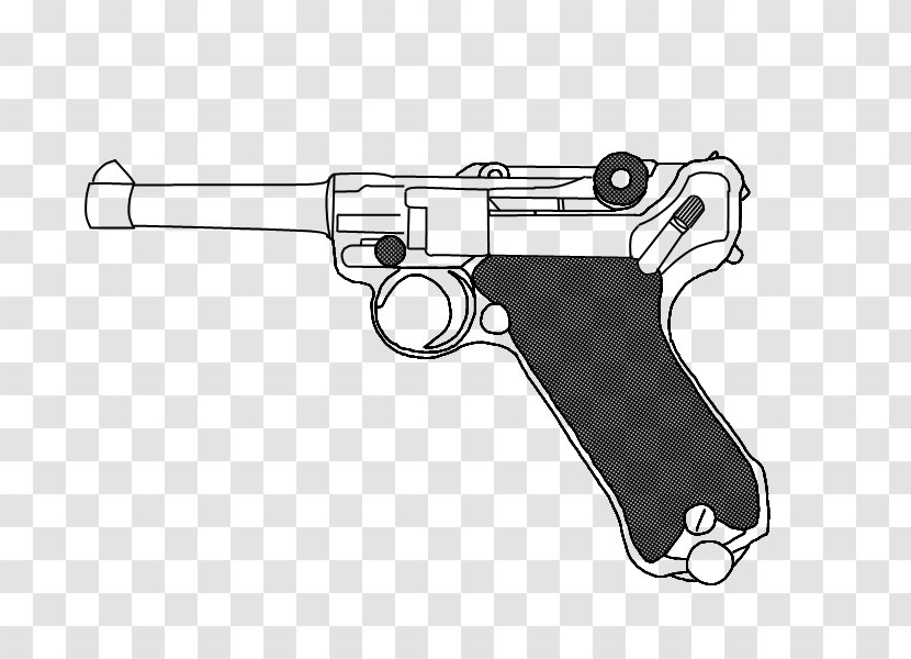 Trigger Luger Pistol Browning Hi-Power Firearm Drawing - Weapon Transparent PNG
