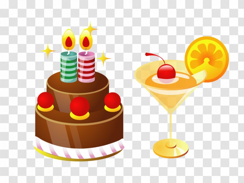 Birthday Cake Tart Cupcake - Cocktail Garnish - Vector Glass Transparent PNG