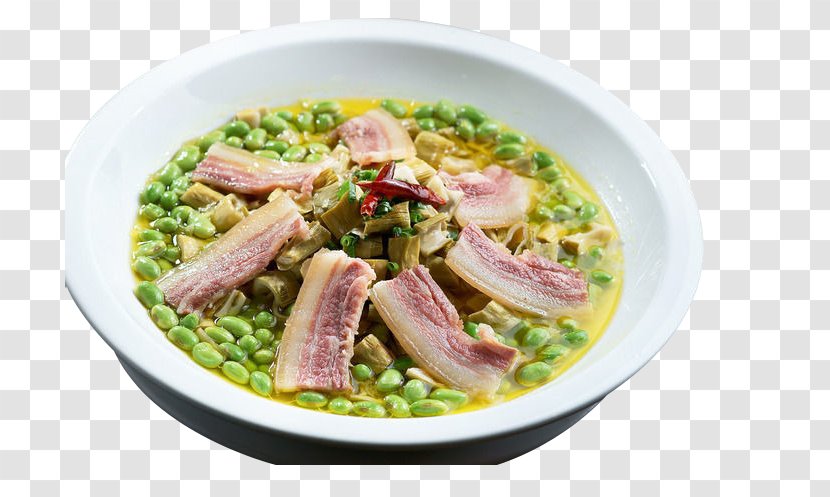 Menma Edamame Vegetarian Cuisine Food - Bacon Bamboo Shoots Steamed Transparent PNG