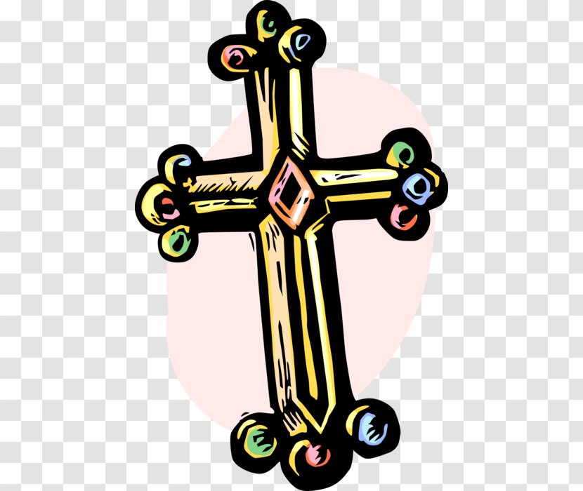 Clip Art Crucifix Image Christian Cross Cartoon - Gold - Christianity Transparent PNG