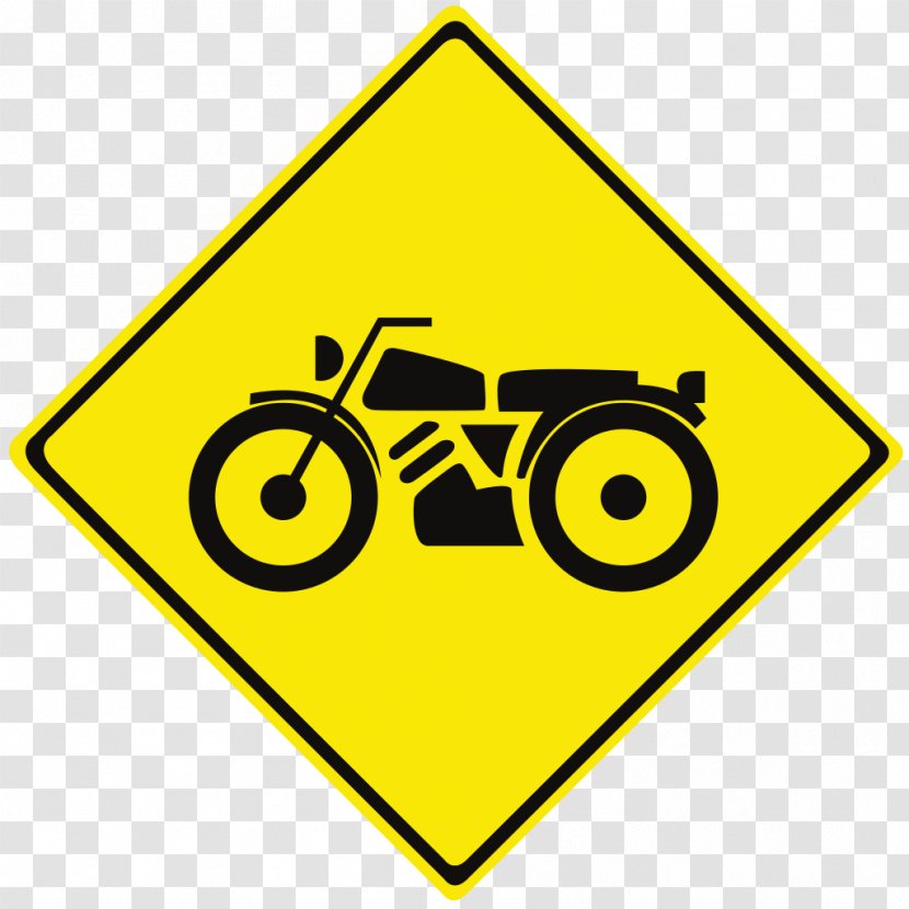 Car Motorcycle Traffic Sign Warning - Yellow - Road Transparent PNG