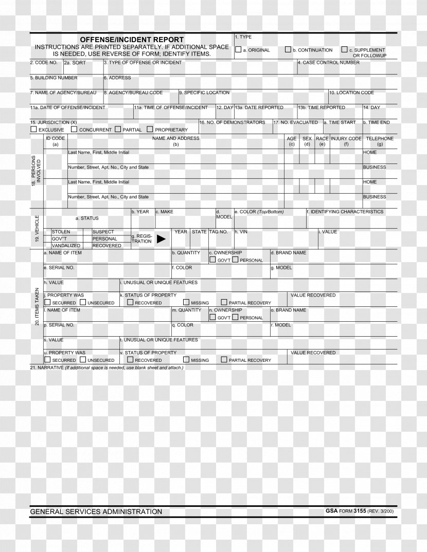 Template Document Report Form PDF - Flower - Police Transparent PNG