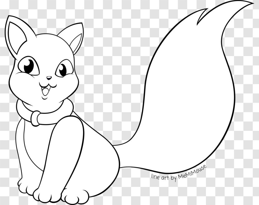Cat Line Art Kitten Cartoon Drawing - Silhouette - Demarcation Transparent PNG