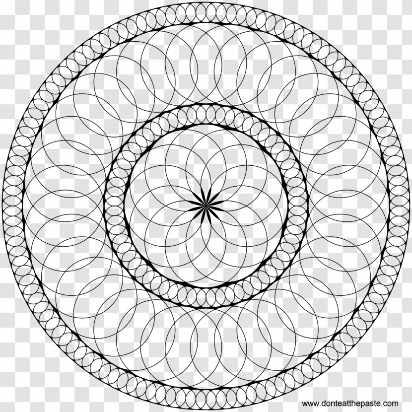 Coloring Book Mandala Circle Eating - Symmetry Transparent PNG