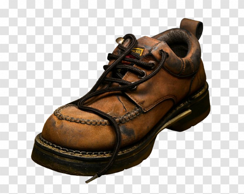 Steel-toe Boot Shoelaces Leather - Tan - Men Shoes Transparent PNG