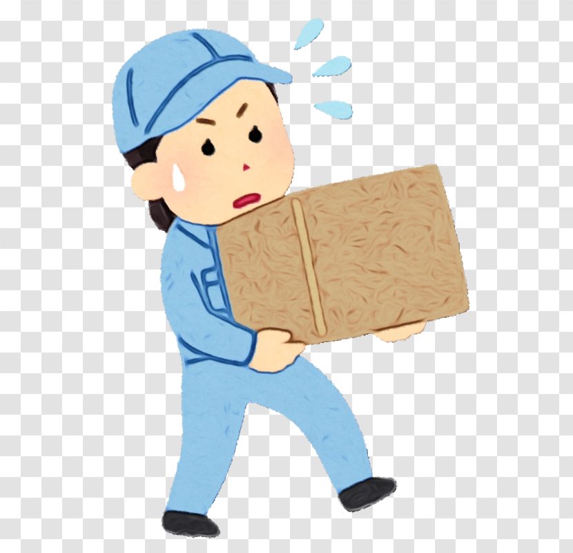 Cartoon Package Delivery Construction Worker Transparent PNG