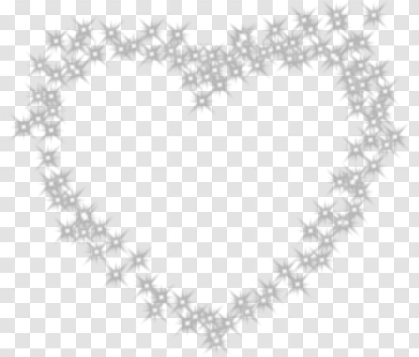 White Heart Black Pattern - Monochrome - Star Transparent PNG