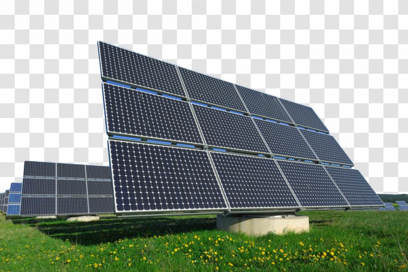Solar Power Photovoltaics Panel Energy Electricity Generation - Daylighting - Photovoltaic Panels On Grass Transparent PNG