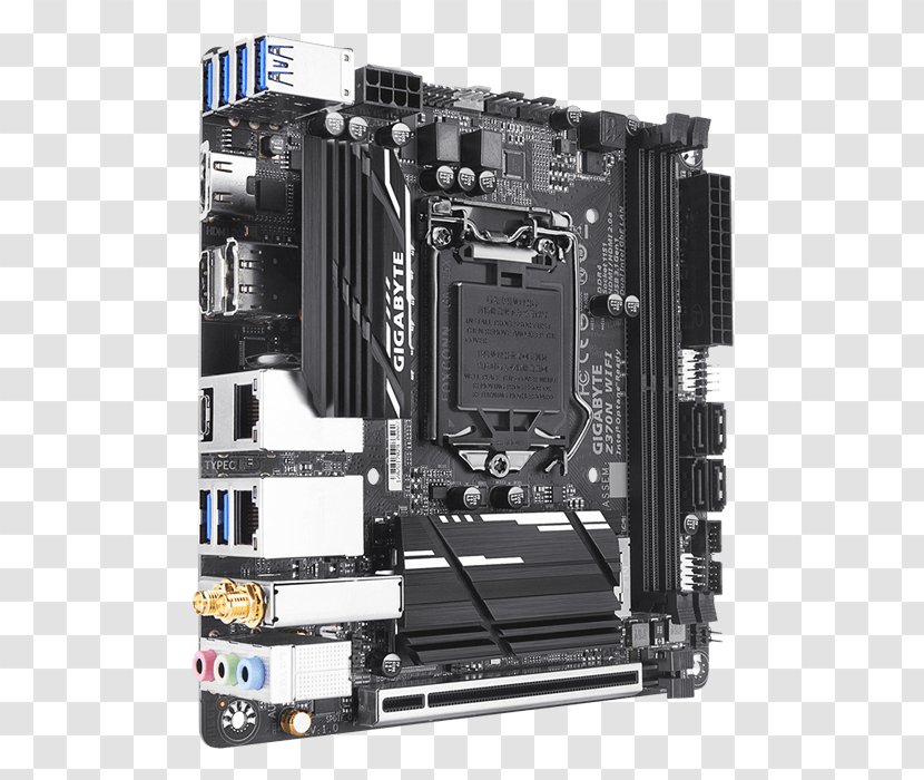 Intel LGA 1151 Mini-ITX Gigabyte Technology Motherboard - Electronic Device Transparent PNG