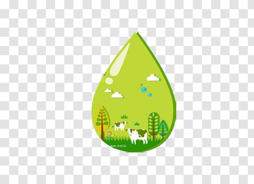 Illustration - Green - Cartoon Water Droplets Figure Transparent PNG