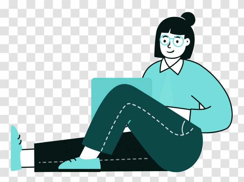 Sitting On Floor Sitting Woman Transparent PNG